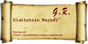 Glattstein Rezső névjegykártya